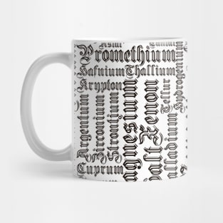 Chemical Elements in Texture font Mug